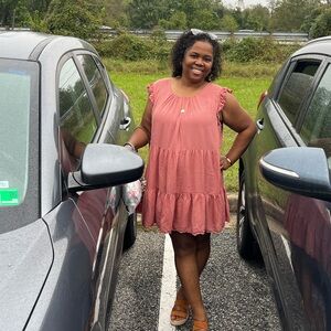 Elegant Coral Ruffle Dress